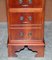 Walnut Twin Pedestal Partner Desk with Tan Brown Leather Top & Panelled Back 9