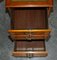 Burr Yew Wood Office Filing Cabinet with Green Leather Top 10