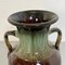 Italienische Mid-Century Modern Glasierte Keramik Amphora Vase in Grün & Braun, 1960er 7