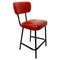 Mid-Century Italian Red Sky and Metal Chair, 1960s 1