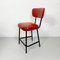 Italienischer Mid-Century Stuhl aus rotem Himmel & Metall, 1960er 5