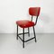 Mid-Century Italian Red Sky and Metal Chair, 1960s 5