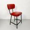Italienischer Mid-Century Stuhl aus rotem Himmel & Metall, 1960er 2