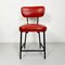 Mid-Century Italian Red Sky and Metal Chair, 1960s 4