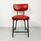 Mid-Century Italian Red Sky and Metal Chair, 1960s, Image 4