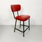 Mid-Century Italian Red Sky and Metal Chair, 1960s 3