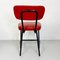 Italienischer Mid-Century Stuhl aus rotem Himmel & Metall, 1960er 8