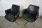 Black Leather Club Chairs, 1960s, Set of 2, Image 6