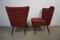 Red Cocktail Chairs, 1950s, Set of 2 5
