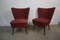 Red Cocktail Chairs, 1950s, Set of 2 3