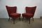 Red Cocktail Chairs, 1950s, Set of 2 1