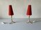 Lampes de Chevet Mid-Century en Tissu Rouge et Trépied en Métal, Allemagne, 1950s 1