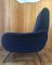 auteuil en Velour Bleu Foncé par Marco Zanuso, Italie, 1960s 2