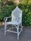 Antique Curved Armchair in White Rattan with Pointed Back 5