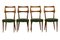 Grüner Ledersessel mit Holzgestell, 4er Set 17