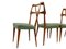 Chaises en Cuir Vert et Structure en Bois, Set de 4 11