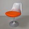 Graue Struktur und orangefarbene Tulip Stühle aus Baumwolle von Eero Saarinen für Knoll, 4er Set 8