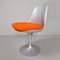 Graue Struktur und orangefarbene Tulip Stühle aus Baumwolle von Eero Saarinen für Knoll, 4er Set 7