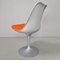 Graue Struktur und orangefarbene Tulip Stühle aus Baumwolle von Eero Saarinen für Knoll, 4er Set 9
