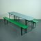 Vintage German Beer Table with Benches, Set of 3 5