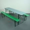 Vintage German Beer Table with Benches, Set of 3 3