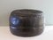 Vintage Belgian Dark Brown Patchwork Leather Pouf, 1970s, Image 2