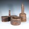 Antique Swedish Spice Box, Plunger and Wooden Bowl, Set of 3 1