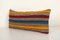 Vintage Striped Colorful Organic Kilim Pillow Cover 2