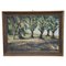 Pintura de paisaje arbolada italiana, años 20, óleo sobre lienzo, enmarcado, Imagen 1