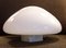 Art Deco Vintage Opaque White Glass with White Porcelain Mushroom-Shaped Ceiling Lamp, 1930s 1