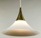 Glass & Brass Tulip Trumpet Mod 4498 Hanging Pendulum Light from Limburg, 1970s 2