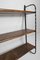 3 Black and Brown Solid Wood Trays String Wall Shelf, 1960s 14