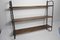 3 Black and Brown Solid Wood Trays String Wall Shelf, 1960s 3