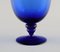 Blue Mouth Blown Art Glass Wine Glasses by Monica Bratt for Reijmyre, Set of 4 4