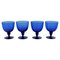 Blue Mouth Blown Art Glass Wine Glasses by Monica Bratt for Reijmyre, Set of 4 1