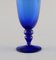 Blue Mouth Blown Art Glass Shot Glasses by Monica Bratt for Reijmyre, Set of 4 3