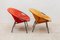 Fauteuils en Daim Naturel Jaune et Rouge par Hans Olsen, 1950s, Set de 2 4