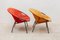 Gelbe und rote Sessel aus natürlichem Wildleder von Hans Olsen, 1950er, 2er Set 4