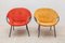 Fauteuils en Daim Naturel Jaune et Rouge par Hans Olsen, 1950s, Set de 2 2