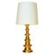 Brass Colored Porcelain Table Lamp from Bergboms, Sweden, 1960s 1