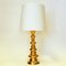 Brass Colored Porcelain Table Lamp from Bergboms, Sweden, 1960s 6