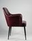 Fauteuil en Cuir Bordeaux Patch Italie 1970 6