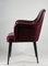 Fauteuil en Cuir Bordeaux Patch Italie 1970 3