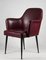 Chair Armchair in Bordeaux Leather Patch Italy 1970 2