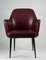 Fauteuil en Cuir Bordeaux Patch Italie 1970 1