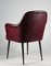 Chair Armchair in Bordeaux Leather Patch Italy 1970 4