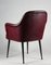 Fauteuil en Cuir Bordeaux Patch Italie 1970 4