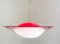 Mid-Century Red Acrylic Glass Suspension Lamp, Italy, 1970s 7