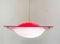 Mid-Century Red Acrylic Glass Suspension Lamp, Italy, 1970s, Image 7