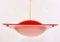 Lámpara colgante Mid-Century de vidrio acrílico rojo, años 70, Imagen 4